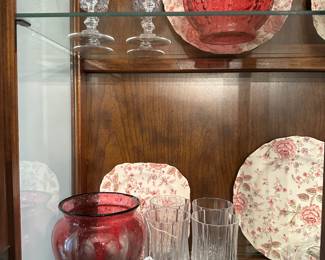 Rose Chintz by Johnson Brothers 2 Sets of 6 Place Settings, Serving Pieces sold separately, Cristal ‘d Arques Crystal