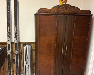 Wardrobe and Vintage Skis (Downstairs)