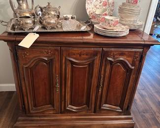 Buffet, Silverplate, Rose Chintz by Johnson Brothers 2 Sets of 6 Place Setting