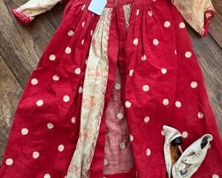 Vintage Doll Dress and Shoes 