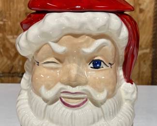 VINTAGE SMALL SANTA COOKIE JAR.