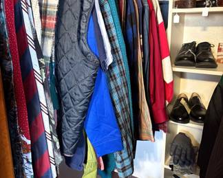 MANY MENS TIES AND SOME CLOTHES, SHOES