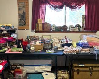 MATERIAL, BEDDING, CRAFT SUPPLIES, TRUNK ETC.