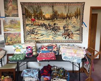 QUILTS, THROWS, BLANKETS, CHRISTMAS RUG AND MORE.