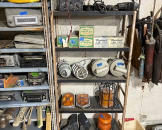 LOTS OF STAPLES AND STAPLE GUNS. VINTAGE OHM METER.