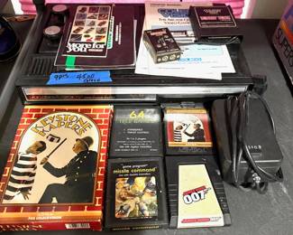 VINTAGE COLECO GAMING SYSTEM WITH GAMES AND ACCESSORIES.