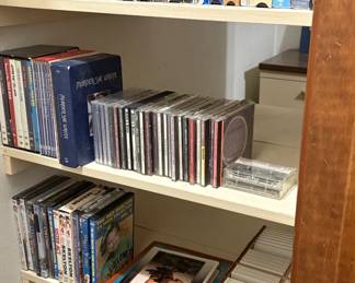 VHS, DVD'S, CD'S AND CASSETTES.