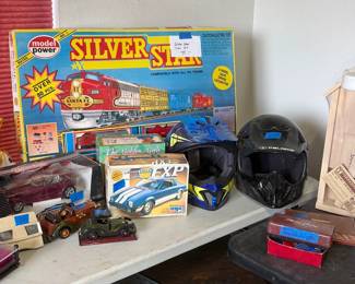 TRAIN SET, MODEL CAR, MOTORCYCLE HELMETS AND MORE.