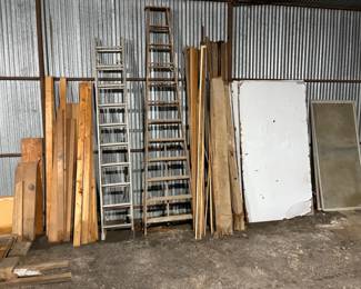 LADDERS, LUMBER AND TRIM BOARDS