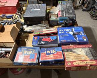 CAN WE INTEREST YOU IN A SOLDERING GUN WE HAVE QUIT A FEW EITHER NEW OR LIE NEW. TIMING GUNS, ENGINE ANALIZER, COMPRESSION SETS AND MORE.