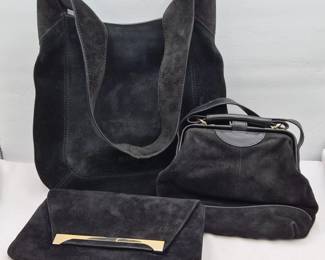 38 VintageBlackSuedeBagsBallyMore