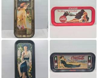 66 FourCocaColaRetroAdTrays1970s1990sReproduction