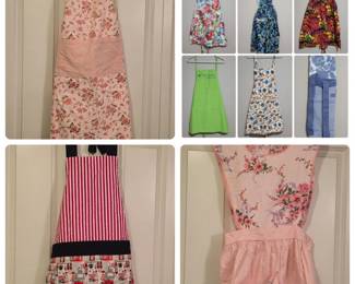 43 NineVariousColorfulPatternBibApronsSmocks