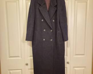 35 WomensBlackWoolTrenchCoatPanacheSizeML