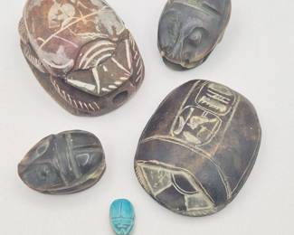 44 HandCarvedMixedMaterialsDecorativeScarabs