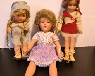64 TrioofAntiqueCompositeDollswithCharmCharacter