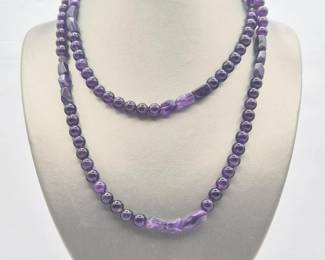 69 JayKingGenuineAmethystBeadNecklace36Inch