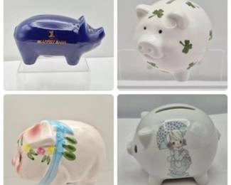 61 VintageCeramicPiggyBankQuartetEnescoSeafirstHandPainted