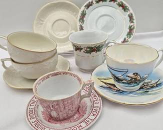 87 TeaCupsSaucersOldMotherHubbardMore