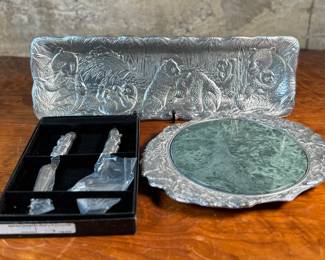 Proceeds from this lot will be donated to non-profit Salem Dogs in Marion County, Oregon. This lot features a collection of items manufactured by Arthur Court circa 1980s. Salem Dogs focus is on helping special needs dogs when their people experience extreme circumstances. Owner death, hospice, and nursing/assisted living situations are some examples that trigger the need for a new home. In addition, some people find themselves unable to afford medical bills and opt to have their dog euthanized. In those cases, Salem Dogs is often contacted and has either taken in the dog or helped the owner financially. While most of their work is in the Salem, Oregon area, this charity has helped dogs in multiple areas around North America.
