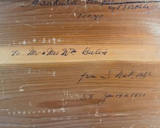 "Kinryūzan Temple at Asakusa", a famous Japanese ukiyo-e woodblock print by listed artist, Utagawa Hiroshige. In a period frame, this piece is in excellent condition, dated 1931 on the verso and measures in frame, 13.75” H x 18.5” W. The print depicts a scene from the Edo period (17th to 19th centuries) of the Kinryūsan Sensōji, a popular Buddhist temple in Asakusa, Edo (modern-day Tokyo).
