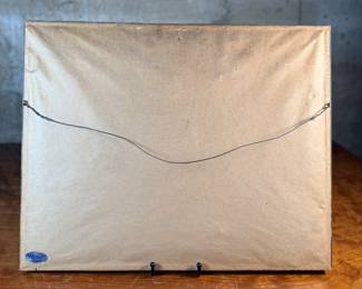 "Korean Farmhouse by Moonlight", an exceptional Japanese woodblock print by listed artist, Lilian May Miller. This rare copy features Miller’s signature lower left in pencil, along with the limited edition run, numbered 1/10. This piece measures in the frame, 15” H x 19” W and out of the frame, 10.75” H x 15.25” W. This woodblock was created in 1928 and this artwork is part of the collection of the National Museum of Asian Art. Lilian May Miller was an American painter and printmaker born in Tokyo, Japan, who studied traditional Japanese wood printing techniques.
