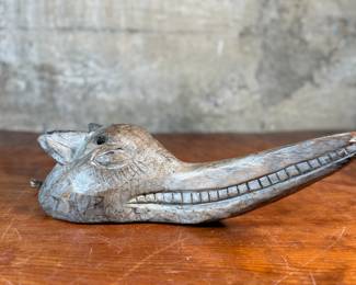 This lot features what appears to be an African Guro "Jackal" mask from the Ivory Coast that measures, 13” H x 6.5” W x 4” D.
