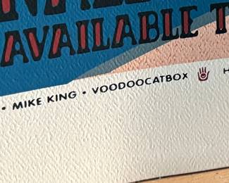 This lot features a rare signed and numbered silkscreen print from Wilco’s 2003 McDonald Theater performance with Carla Bozulich’s Red Headed Stranger. Numbered 102/165 and signed in pencil by artist, Gary Houston. This print measures, 18” H x 24” W.
