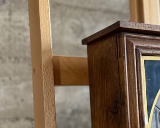 This lot features an antique clock made by the Waterbury Clock Company, with an advertising glass panel for Macdonald Jewelry Company. Appears complete with key, pendulum, instructions, and service records. This clock measures, 35” H x 16” W x 5” D. The Waterbury Clock Company factory is a historic complex of factory buildings in Waterbury, Connecticut. Development began in 1873, with the extensive plant serving as the company’s main manufacturing facility and headquarters until 1944.
