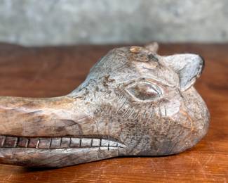 This lot features what appears to be an African Guro "Jackal" mask from the Ivory Coast that measures, 13” H x 6.5” W x 4” D.
