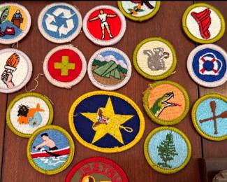 Assortment of vintage Boy Scout merit badges