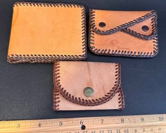 Handmade leather wallets and key case