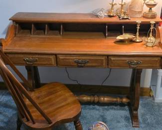 Trestle desk with chair