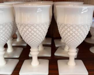 Milk glass goblets