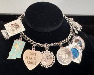 Sterling silver charm bracelet