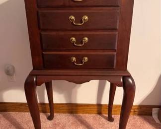 Queen Anne style standing jewelry box