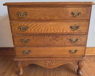 4 drawer oak side table