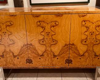 The Pace Collection Credenza - Burl Wood and Chrome