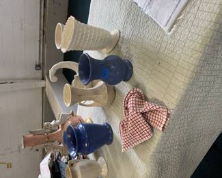 Vintage pottery including McCoy and Redwing