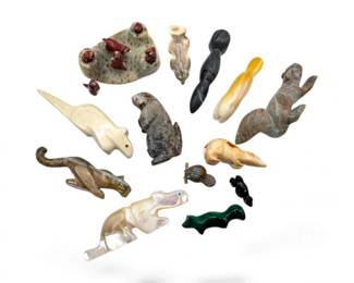 71 ZuniCarvedStoneFetishLotSignedFabianTsethlikaiOthers