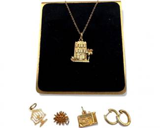 70 MixedGoldJewelryLot9k10k14kCharmsEarrings1128g