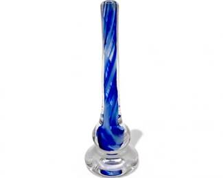 98 SignedBlownCobaltBlueClearMuranoStyleArtGlass