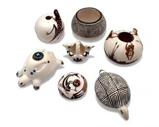 103 SouthwestMiniaturePotteryFigurinesSignedHandPainted