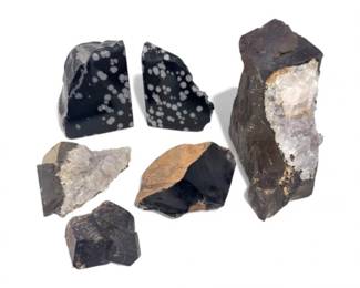 20 SnowflakeObsidianRawQuartzGarnetSpecimenCollection