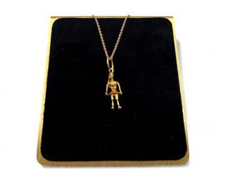 50 14KGoldSoldierPendantNecklace18Chain313g