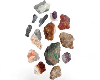 14 SparklingMixedMineralCrystalPiecesAmethystCarnelianQuartz