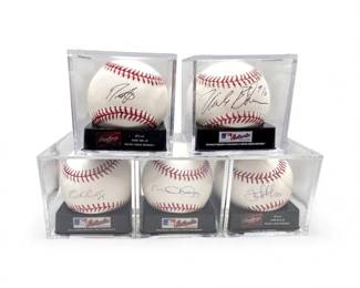 35 5SignedBaseballsAckleyBlowersOFlahertyLoweDobbs