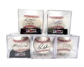 44 5SignedBaseballsWettelandPerryHolmanWhiteLorin