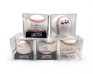 19 5SignedMLBBaseballsLarsenWilsonReichartMuozDawkins