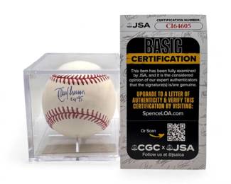 1 RandyJohnsonSignedBaseballwJSACOADisplayCase